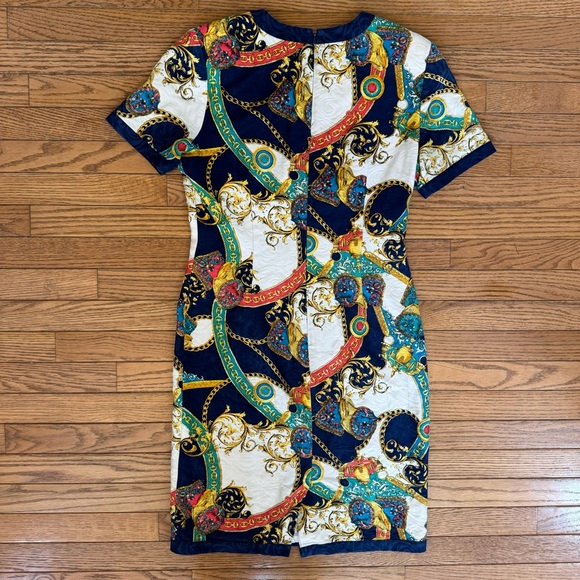 Vintage Adrianna Papell Vibrant Blue and Gold Dress - Picture 3 of 4